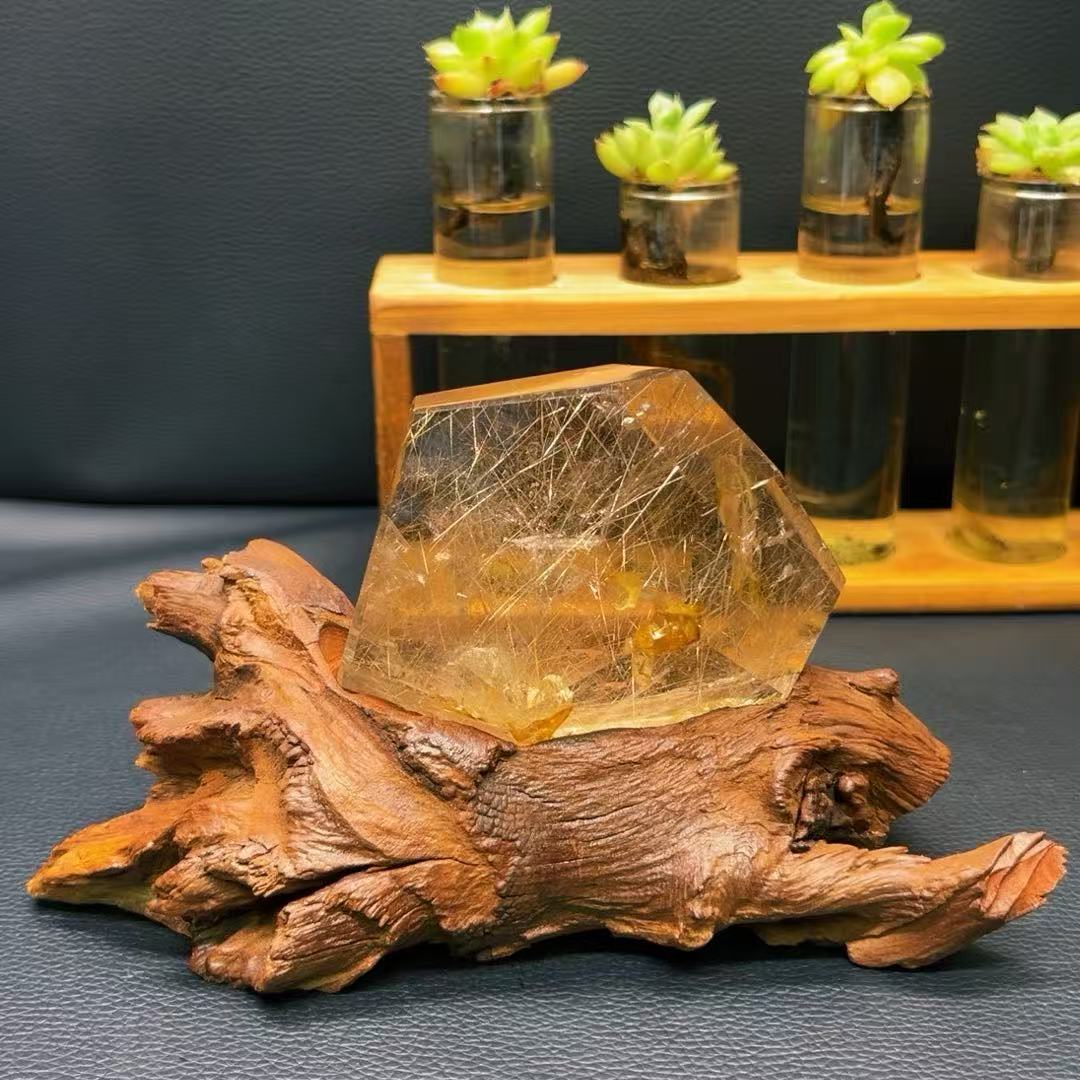 5A 590G   Rutilated Quartz Irregular Crystal Ornament