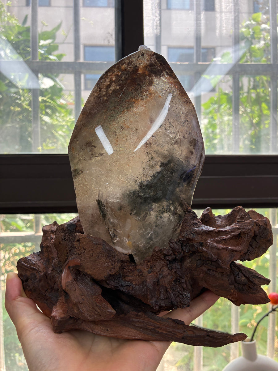 5A1820G Natural Brazil green garden Sparkly Clear Multi-Color darden Quartz freeform