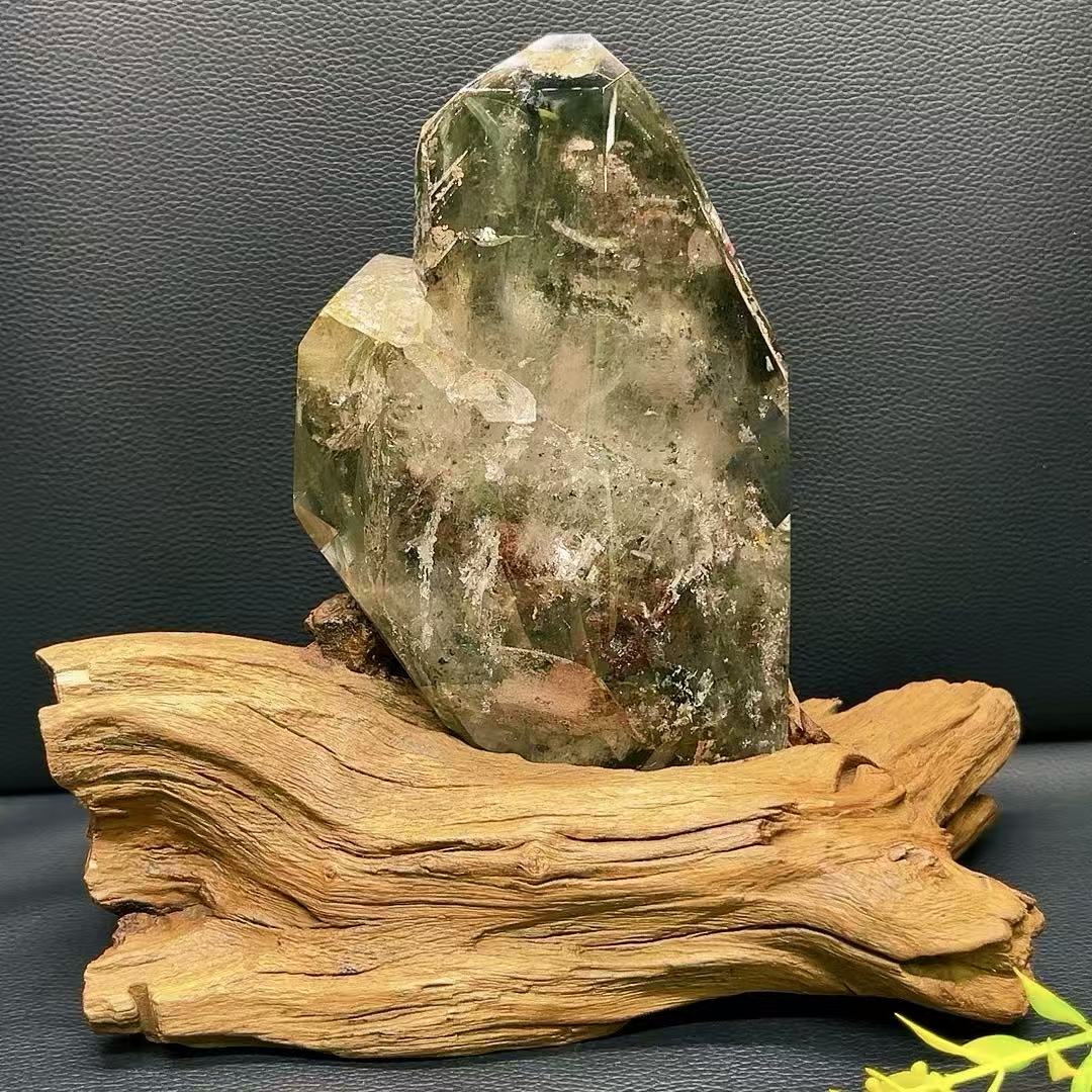5A 1820G   Multi-color Phantom Quartz Crystal Point Ornament
