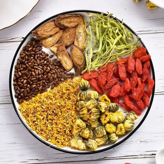 Liver tea formula Chrysanthemum decided Mingzi Qing liver oxen root gold and silver flower tea combination stayed up late to raise health tea bags clear fire to raise liver tea