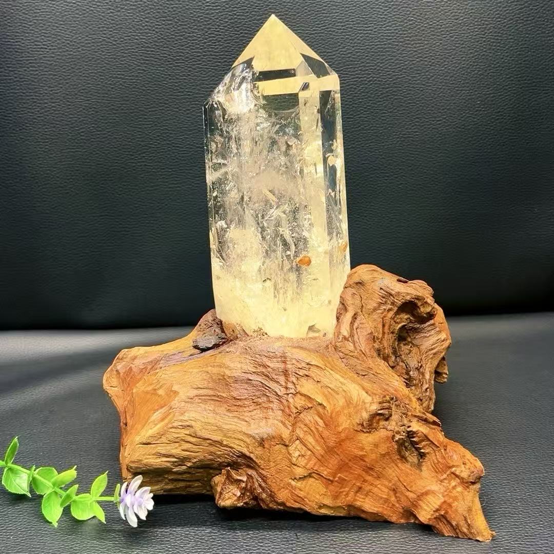 5A 1780G   Flashy Rainbow Blue Needle Crystal Column Ornament