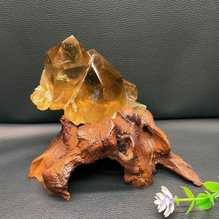 5A 650G   Black Rutilated & Smoky Quartz Cluster Ornament