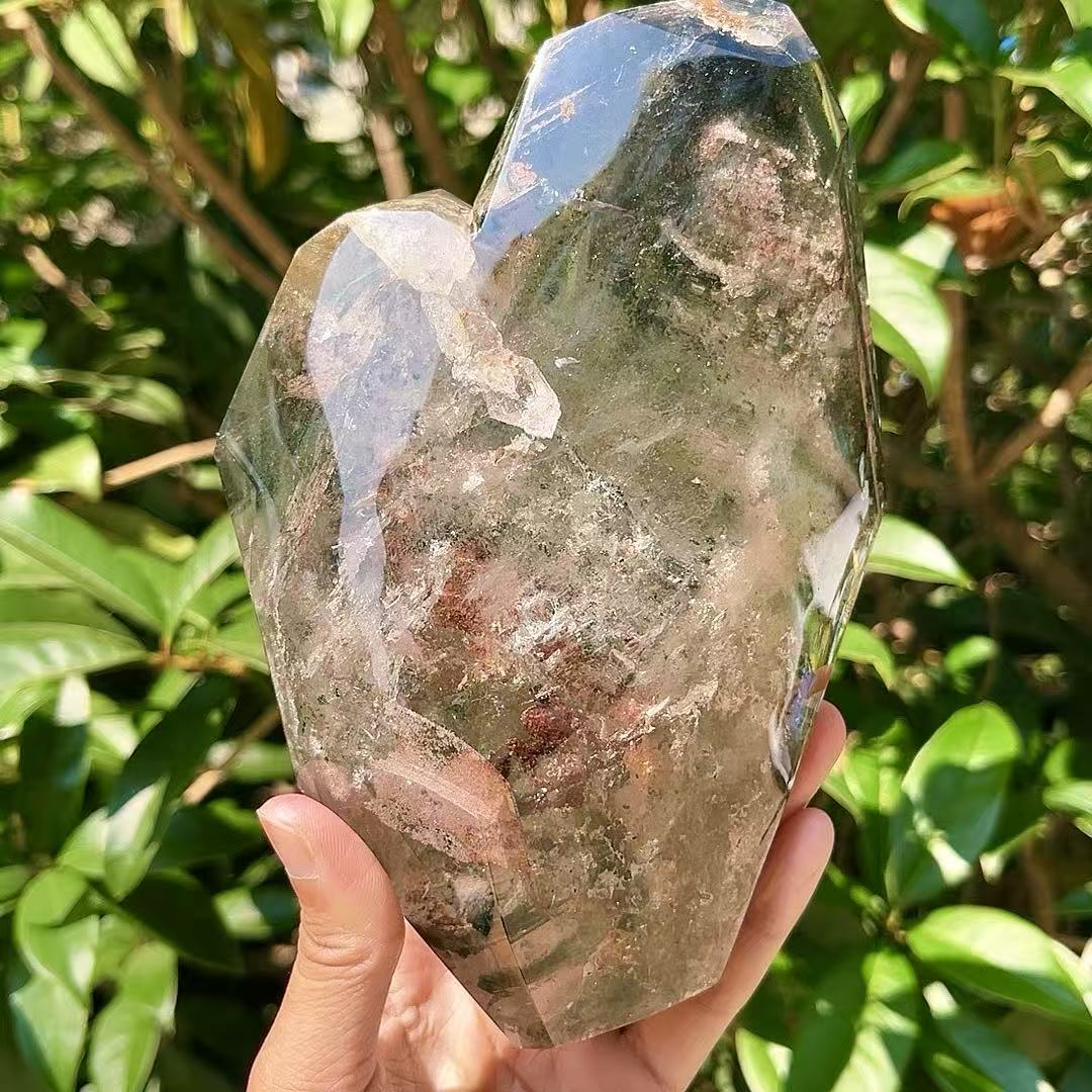 5A 1820G   Multi-color Phantom Quartz Crystal Point Ornament