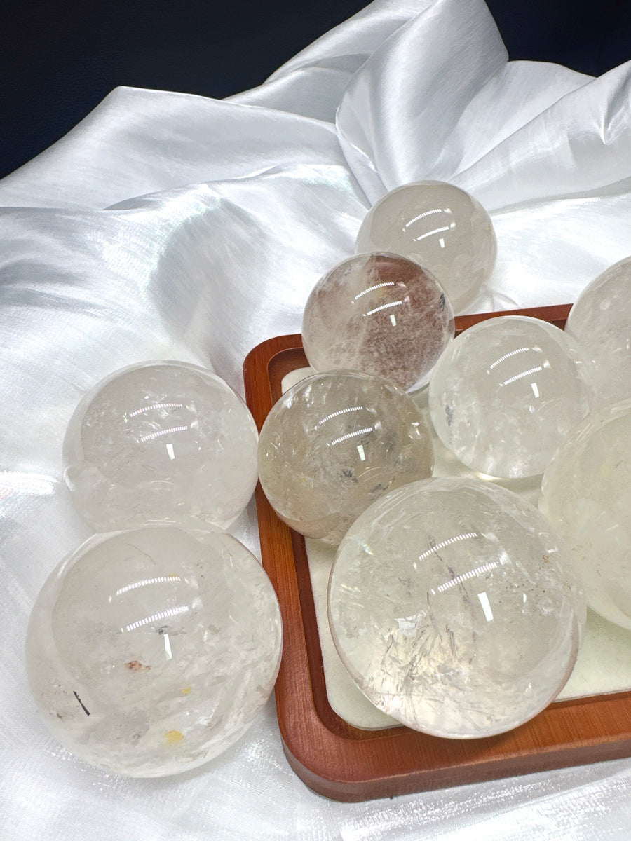 3A Natural crystal clear quartz sphere reiki healing wholesale