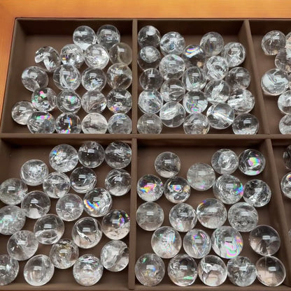 A00011 AA RARE rainbow clear quartz sphere beads