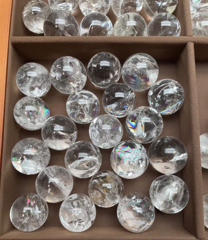A00011 AA RARE rainbow clear quartz sphere beads
