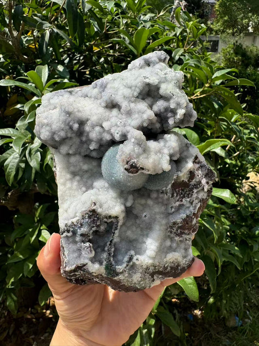 A00021  Natural blue berry  malachite mineral specimen