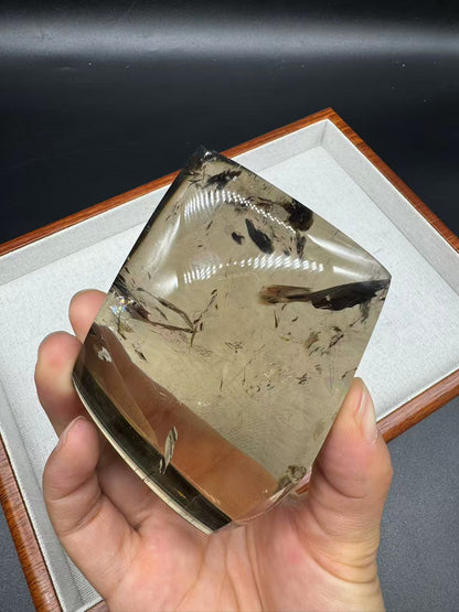 A00032 AAA super clear smokey citrine quartz with beautiful rainbow