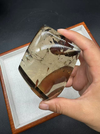 A00032 AAA super clear smokey citrine quartz with beautiful rainbow