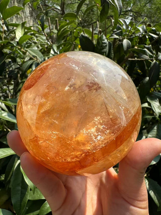 A00043 gorgeous clear fire quartz sphere