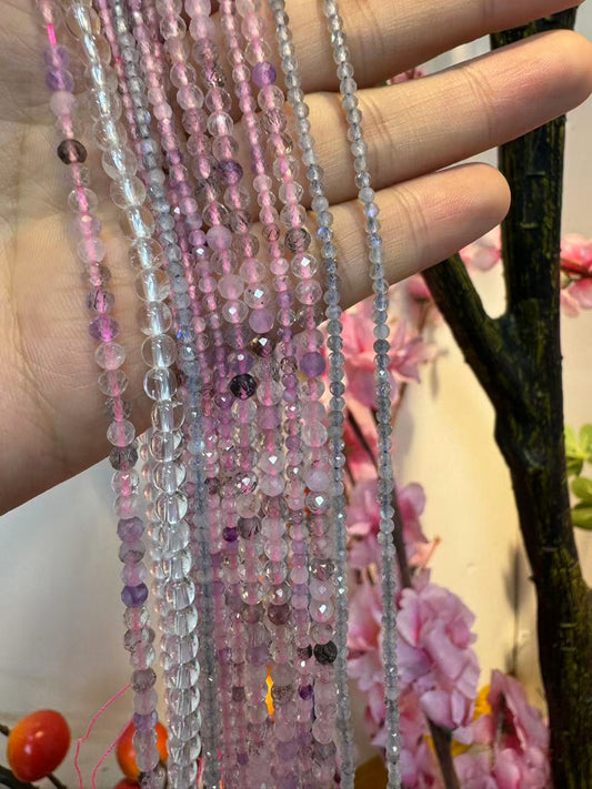 A00045 cleaning sale super 7 / labradorite / AA clear quartz  mini beads diy bracelet (only 12pcs)