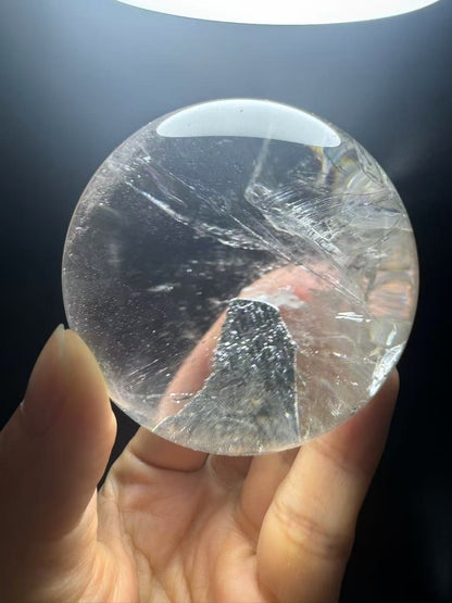 A00067 rare shiny mica plate(lapidoplite) mixed clear quartz sphere