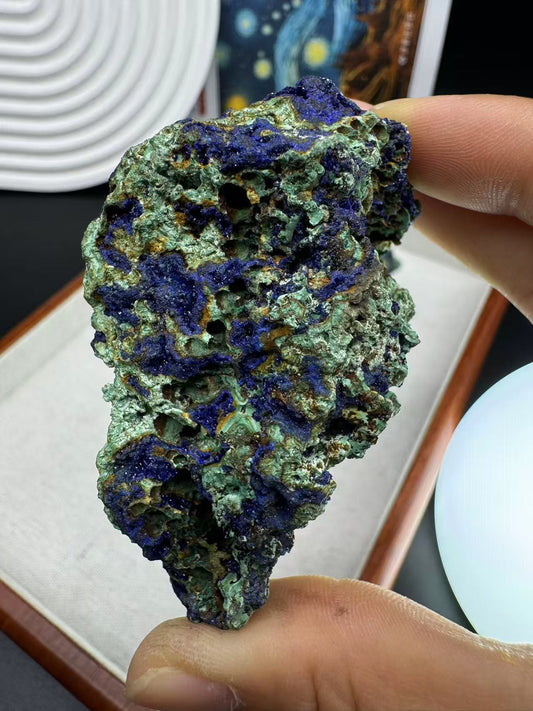 A00075 HIGHER QUALITY blue azurite mixed malachite specimen