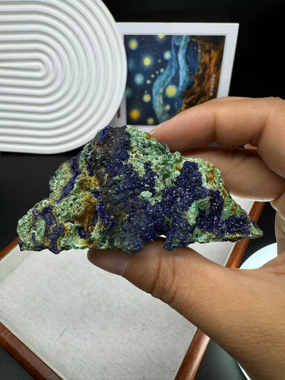 A00075 HIGHER QUALITY blue azurite mixed malachite specimen