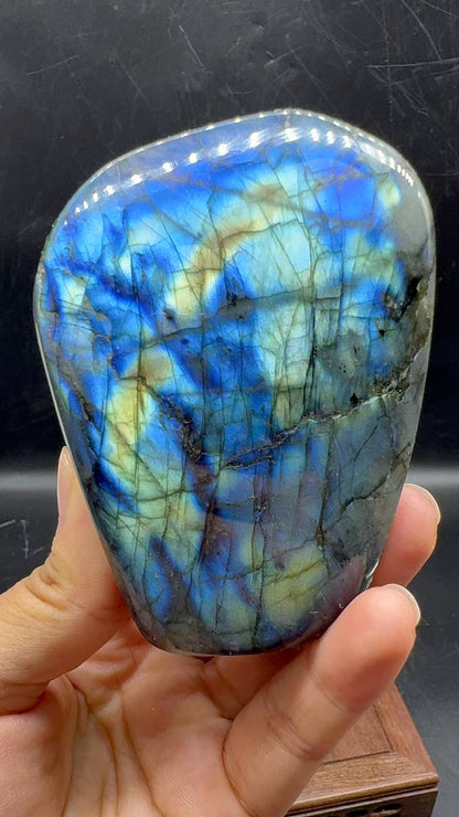 A00096 Natural full blue mixed sun flash labradorite free form