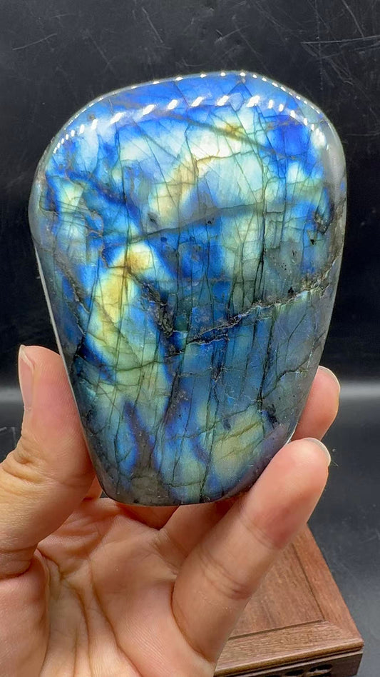 A00096 Natural full blue mixed sun flash labradorite free form