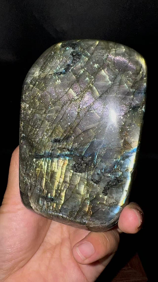 A00097 super charming Natural purple galaxy full blue mixed sun flash labradorite free form