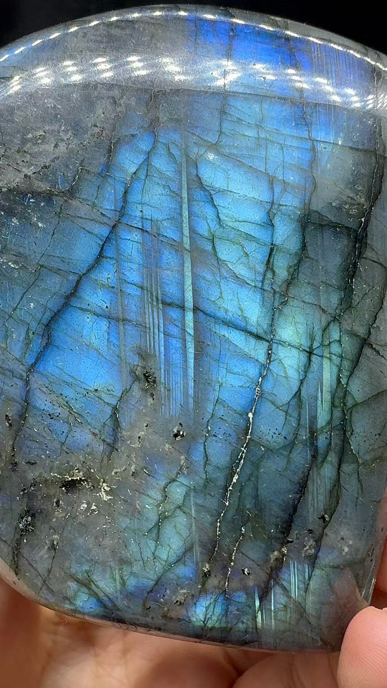 A00099  DEVIL BLUE flash labradorite free form