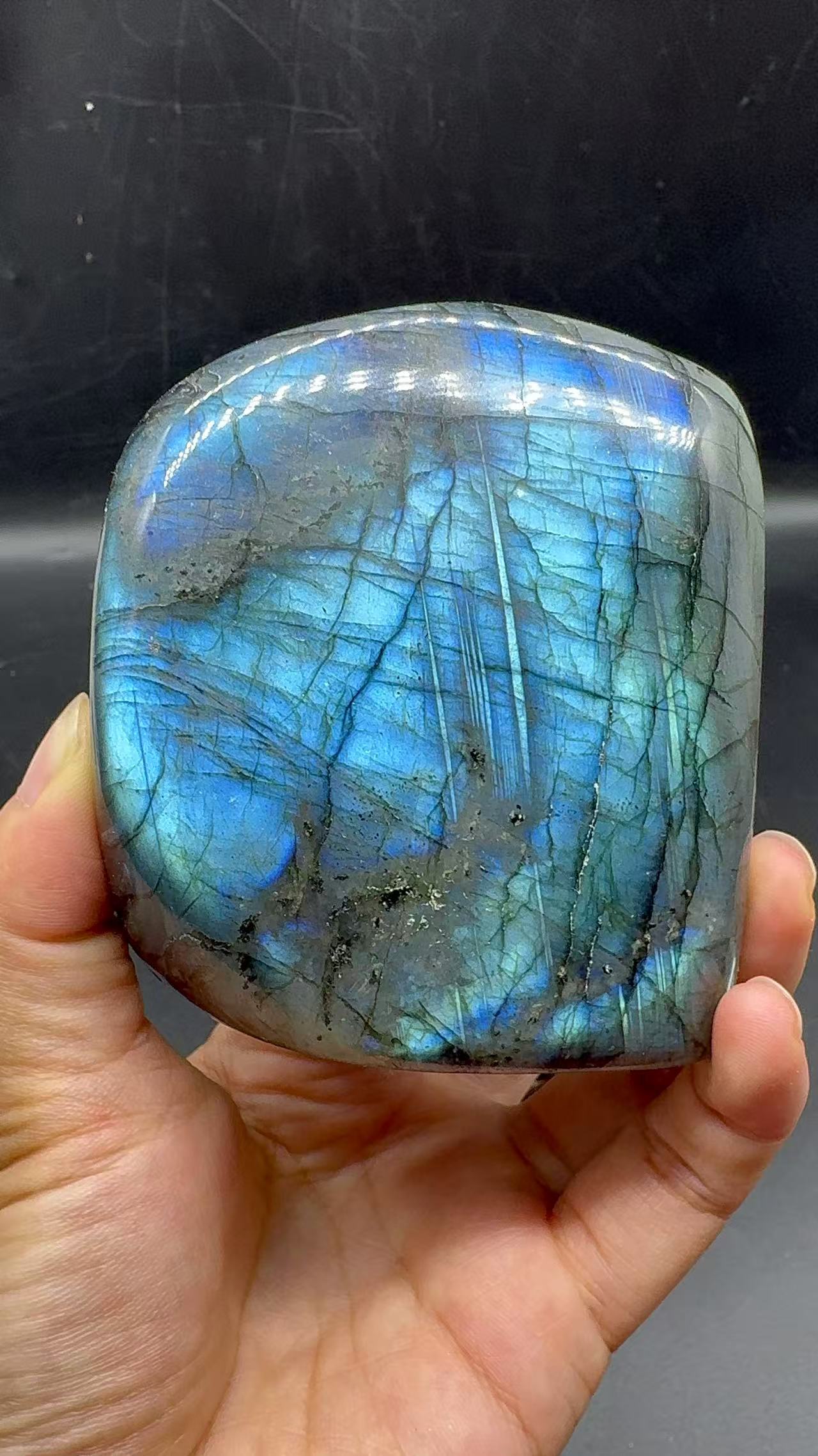 A00099  DEVIL BLUE flash labradorite free form