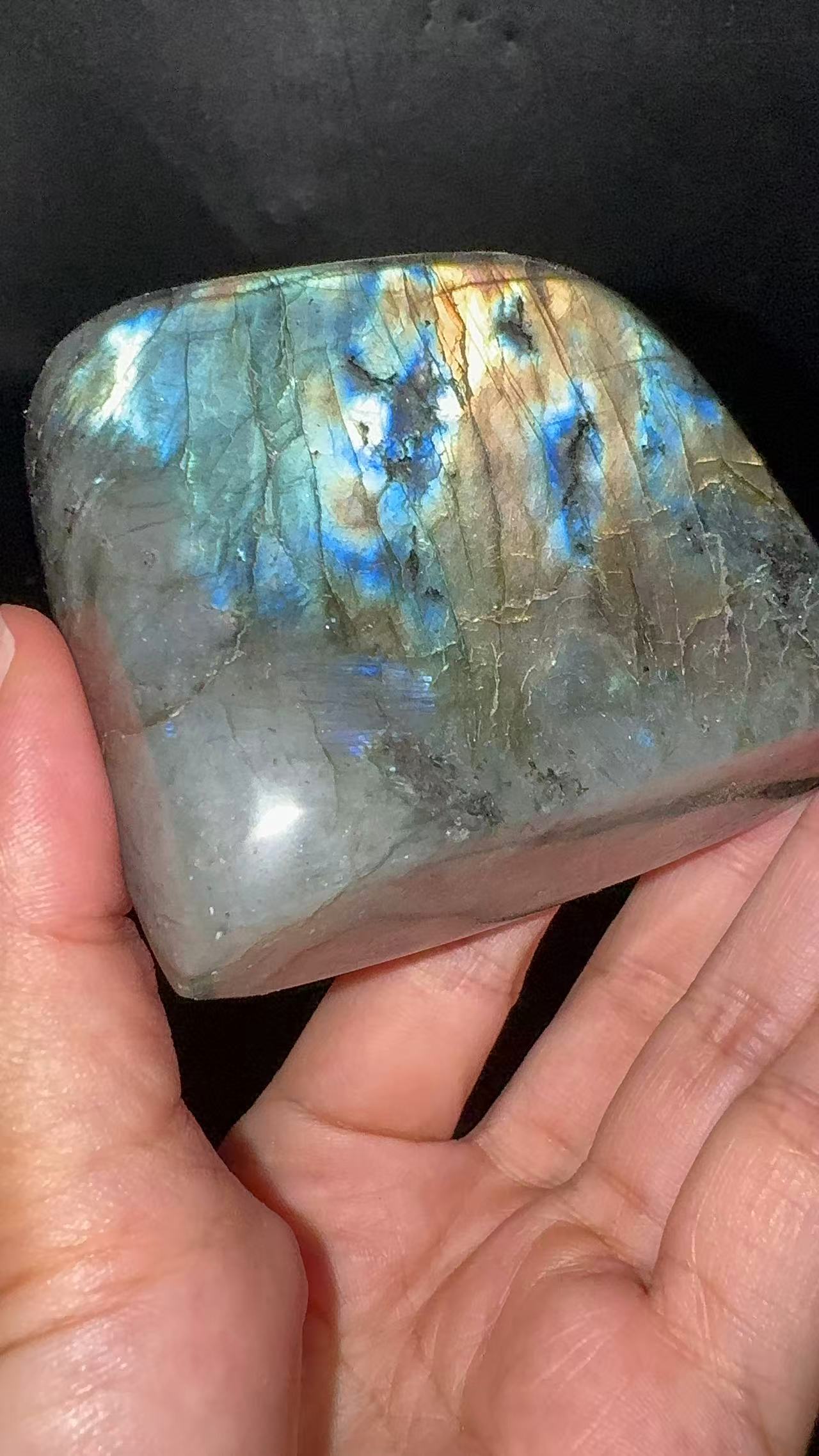 A00099  DEVIL BLUE flash labradorite free form