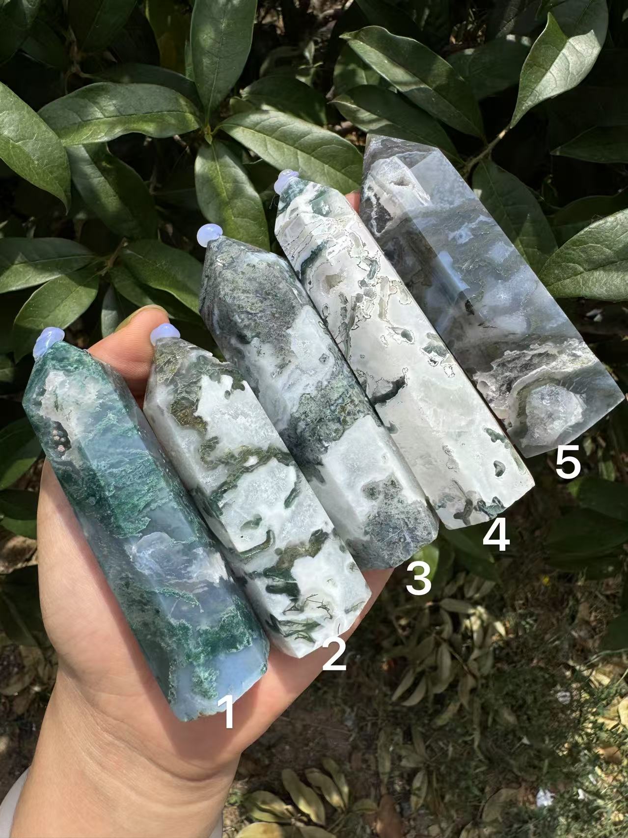 A00111 rare unique high quality moss agate tower (pretty moss very true to natute )(vivid)