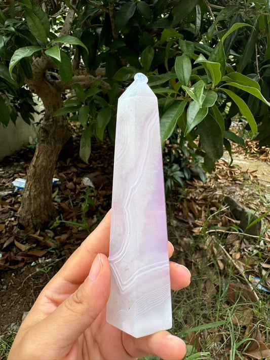 A00121 pretty pink jelly agate with beautiful bandding