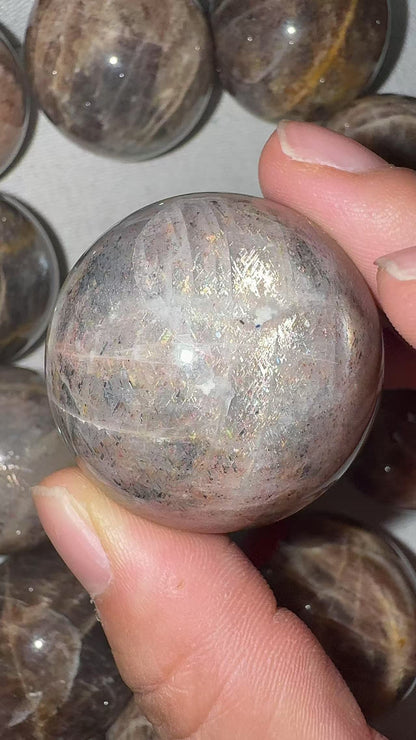 A00125 rare super highlest quality grey sun stone miexd moon stone meteor shower