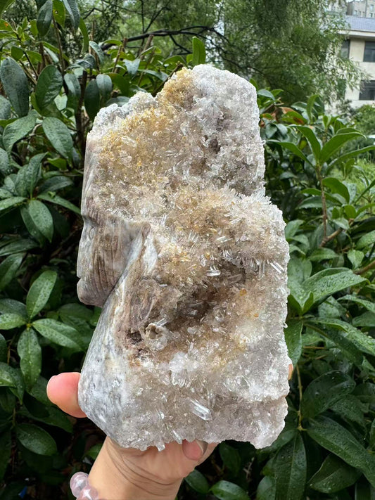 A00130 hand craft groot clear quartz cluster material