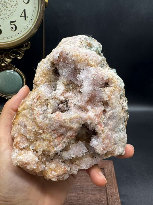 A00135 rare beautiful raw mountain druzy  pink amethyst specimen