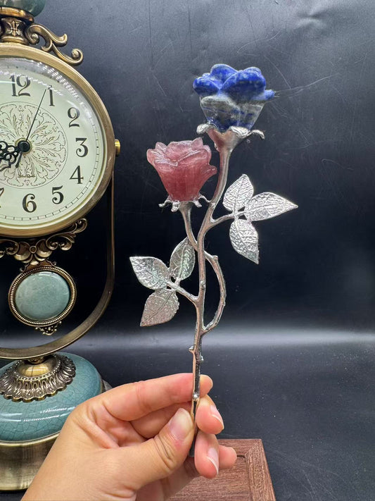 A00138 beautiful festival natural crystal double flower
