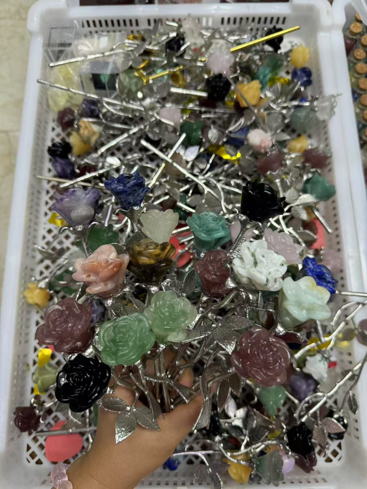 A00138 beautiful festival natural crystal double flower