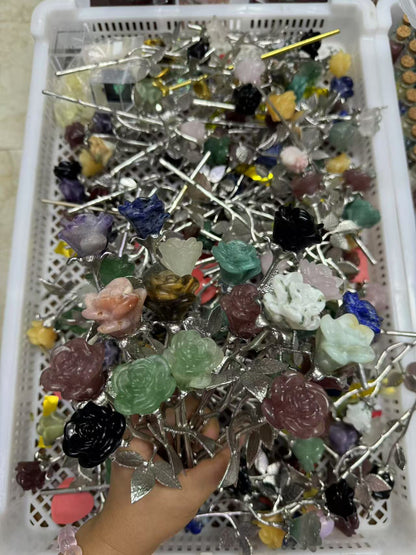 A00138 beautiful festival natural crystal double flower
