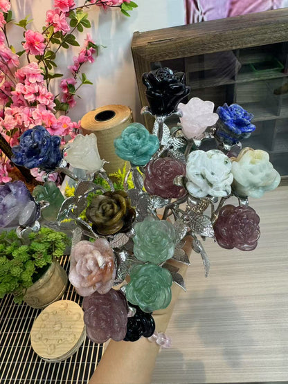A00138 beautiful festival natural crystal double flower
