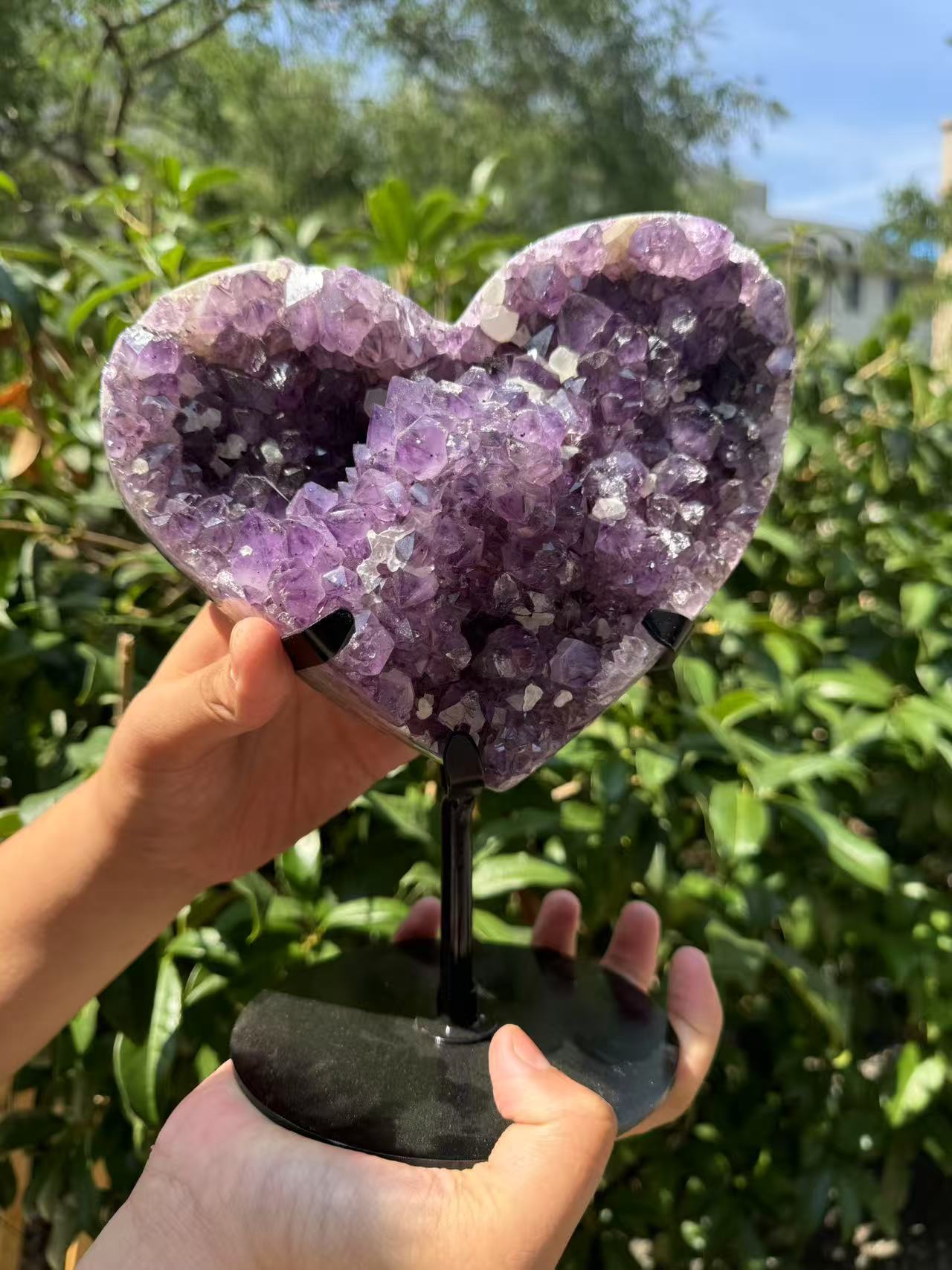 A00141 rare gorgeous dark amethyst mixed calacite come from brazil