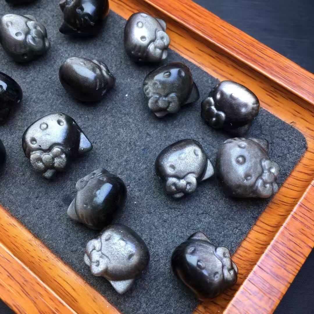 A00145 silver obsidian hello kt caving