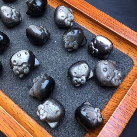 A00145 silver obsidian hello kt caving