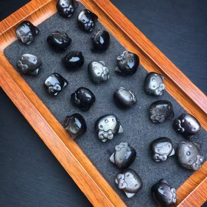 A00145 silver obsidian hello kt caving