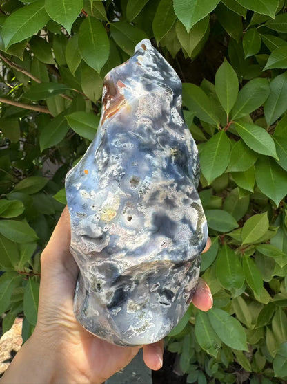 A00162  rare super pretty druzy mutiple color(pink blue white ) ocean jasper  flam from madagascar