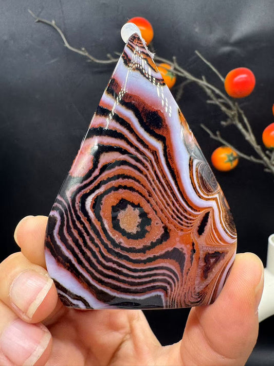 A00167  pretty onyx carnelian agate teardrop freeform good decoration