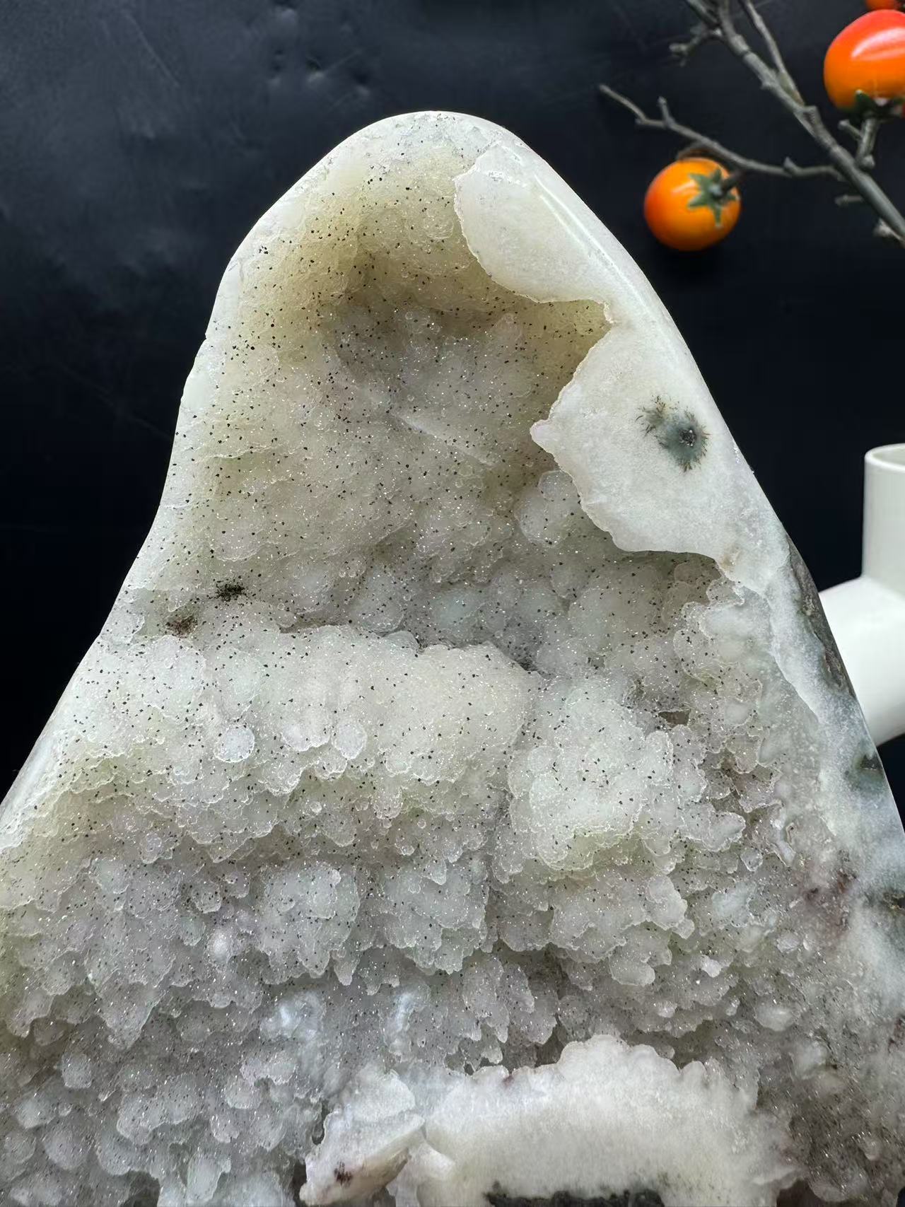 A00168  Rare highist quality white candy druzy(meteor shower shape) amethyst freefrom from brazil
