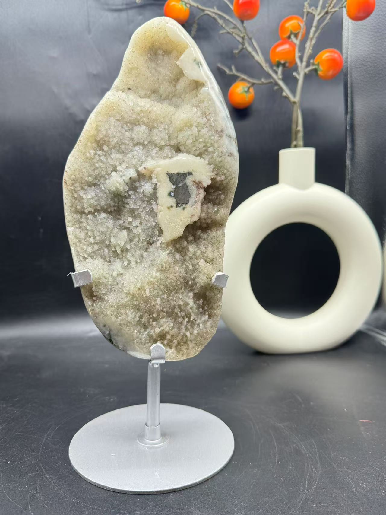 A00168  Rare highist quality white candy druzy(meteor shower shape) amethyst freefrom from brazil