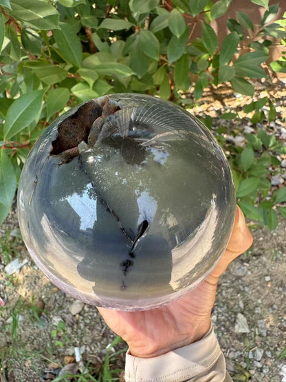 A00178 rare natural open mouth druzy amethyst agate xl sphere mixed dentritic tree