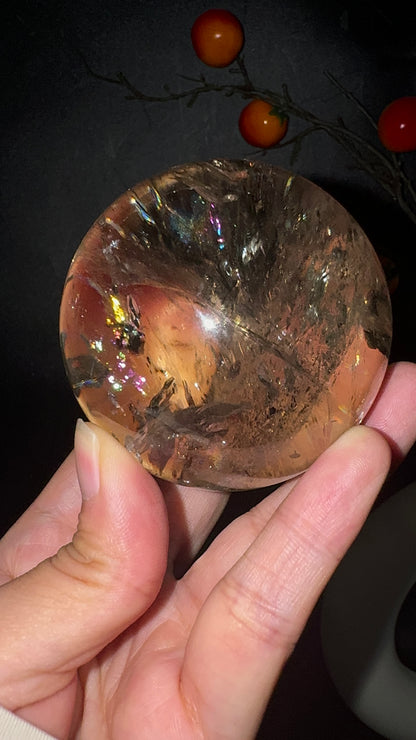 A00182 Rare natural highest Asai cirtrine  sphere with amazing rainbow