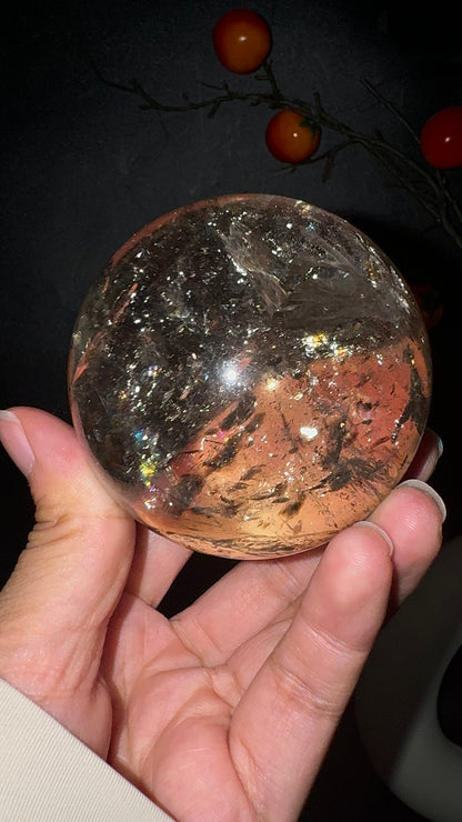 A00182 Rare natural highest Asai cirtrine  sphere with amazing rainbow