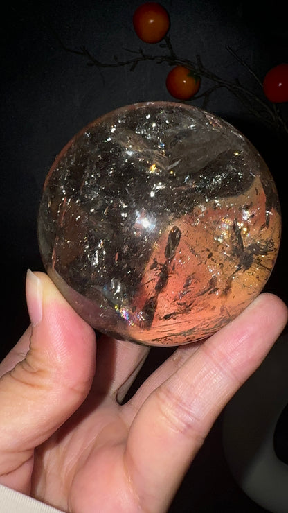 A00182 Rare natural highest Asai cirtrine  sphere with amazing rainbow