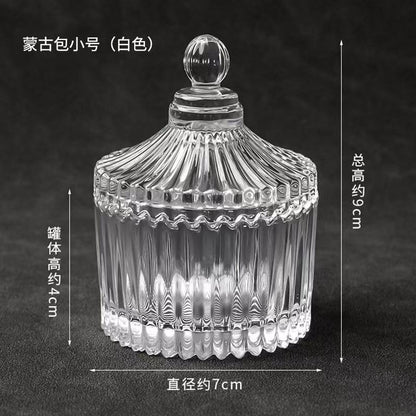 A00190 Crystal demagnetization bowl amulet salt purification glass bowl white crystal demagnetization crushed stone aroma diffuser stone container jewelry storage box