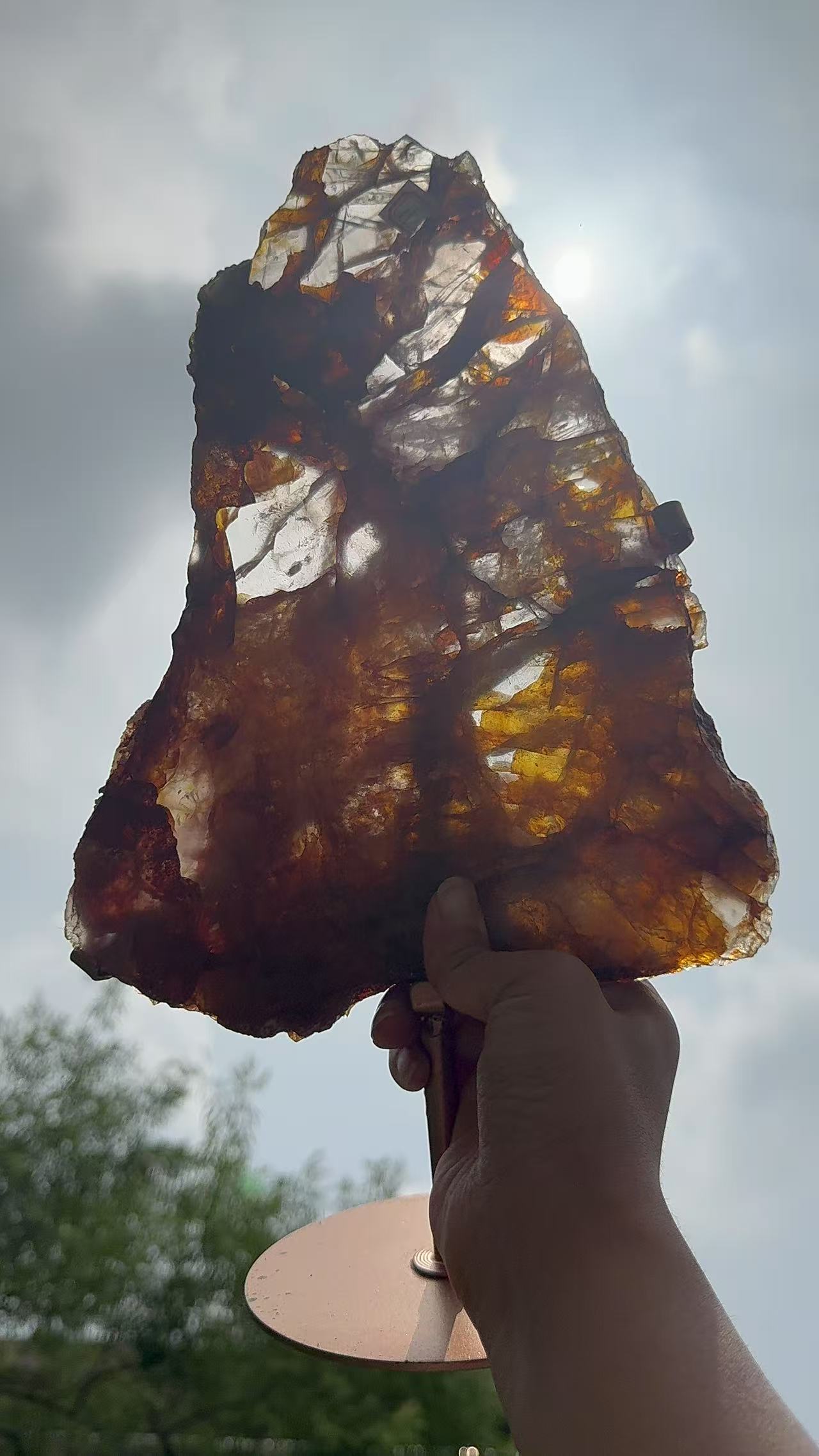 A00207 Rare natural highest quality fire quartz mixed golden healer slab