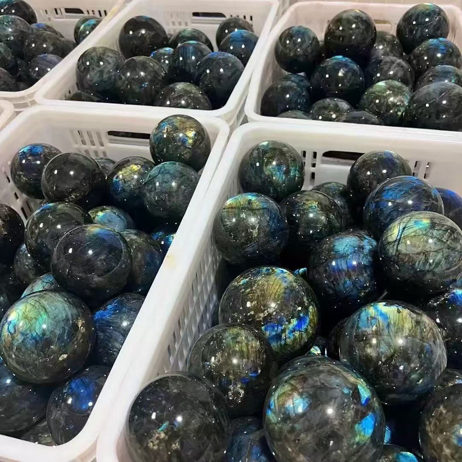 A00215 Rare natural highest quality blue and sun flash labradorite sphere home decoration