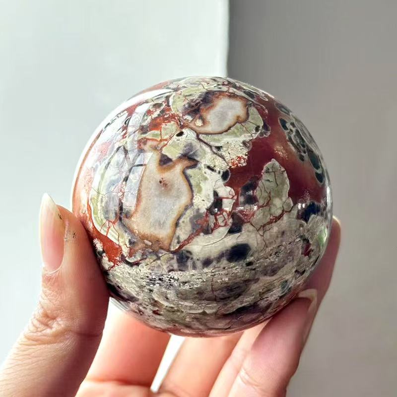 A00218 Rare natural highest quality around 6cm money agate sphere