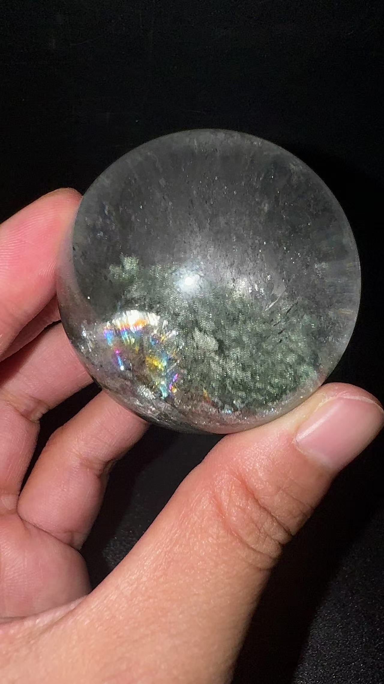 A00221 Rare natural highest quality very pretty green jungle layer garden sphere